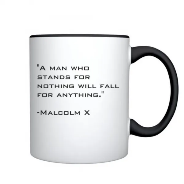 malcom x quote black mug