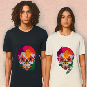 floral skull print t-shirt